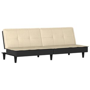 vidaXL Sof&aacute; cama de tela color crema