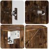 vidaXL Juego de muebles de ba&ntilde;o con caj&oacute;n 4 pcs Roble ahumado