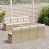 vidaXL Conjunto de sofá de jardín 9 pcs Beige Poliratán
