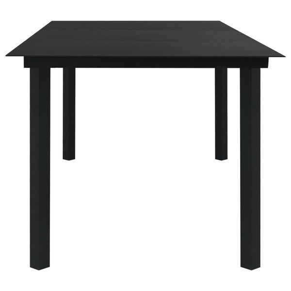 vidaXL Juego de comedor para jard&iacute;n 9 piezas rat&aacute;n de PVC negro