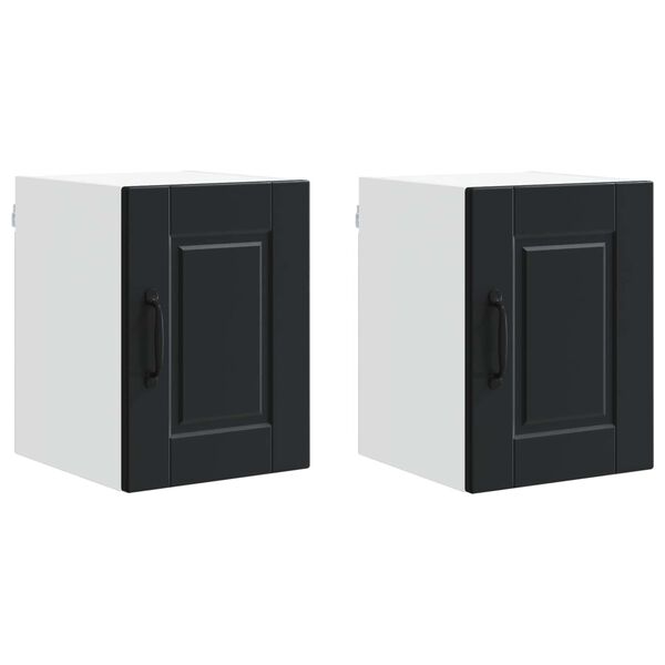 vidaXL Mueble de Cocina con estante 2 pcs Negro 30 x 31 x 40 cm