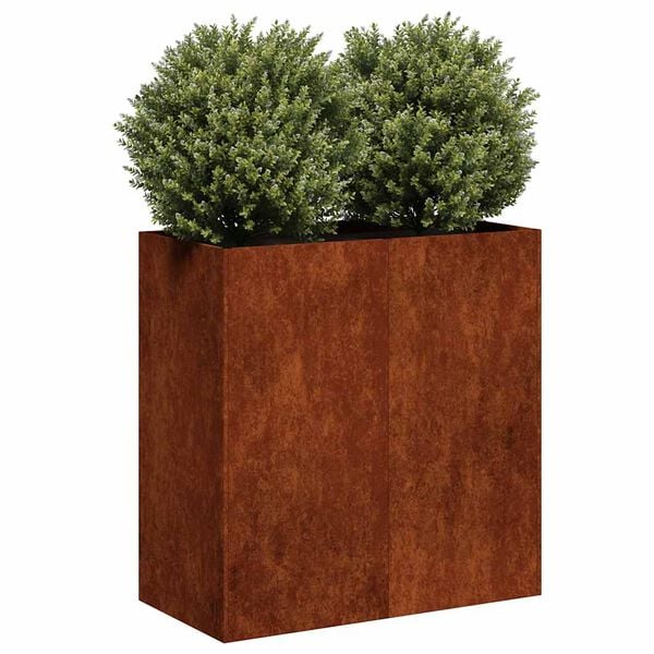 vidaXL Jardinera oxidada 80x40x80 cm acero corten