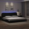 vidaXL Estructura de cama con LED sin colch&oacute;n Hvar negro blanco 200x200 cm