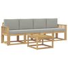 vidaXL Conjunto de sof&aacute;s de exterior 5 uds. Blanco y Gris Claro