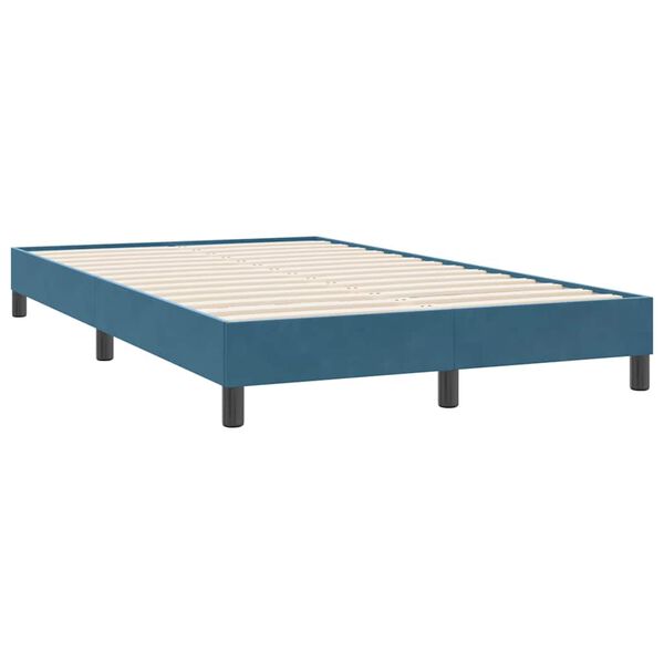 vidaXL Estructura de cama sin colch&oacute;n terciopelo azul oscuro 120x220cm