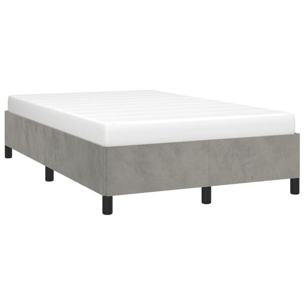 vidaXL Estructura de cama sin colch&oacute;n terciopelo gris claro 120x200 cm