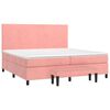 vidaXL Cama box spring con colch&oacute;n terciopelo rosa 200x200 cm