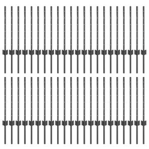 vidaXL Postes de cerca Manual 44 pcs Gris 100 cm Acero
