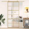 vidaXL Puerta corredera dorada de vidrio ESG transparente y aluminio