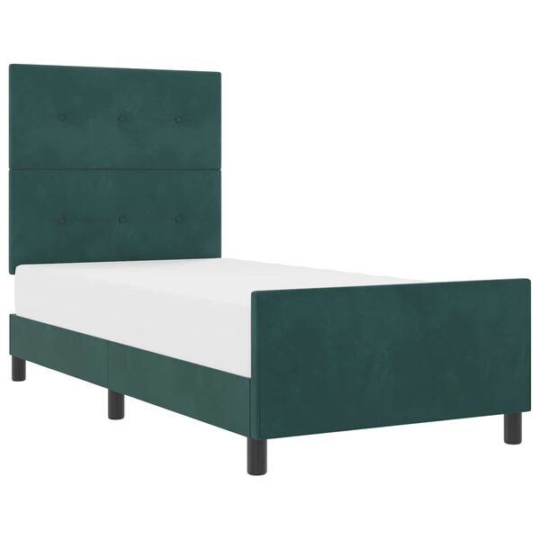 vidaXL Cama tipo Box Spring Verde oscuro 100 x 200 cm Terciopelo