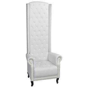 vidaXL Sill&oacute;n de respaldo alto cuero sint&eacute;tico blanco