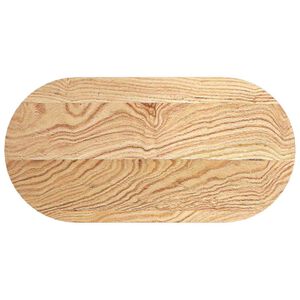 vidaXL Tablero de mesa ovalado madera maciza de roble 80x40x2 cm