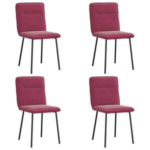 vidaXL Sillas de comedor 4 unidades terciopelo rojo tinto