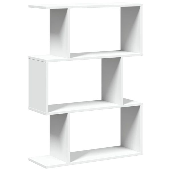 vidaXL Librer&iacute;a biombo de 3 niveles, blanca, 70 x 24 x 97 cm, madera de ingenier&iacute;a