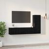vidaXL Conjunto de mueble de TV 3 pcs Roble Negro Madera de ingeniería