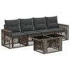 vidaXL Conjunto de sof&aacute;s de jard&iacute;n 5 uds. Gris y Gris Oscuro