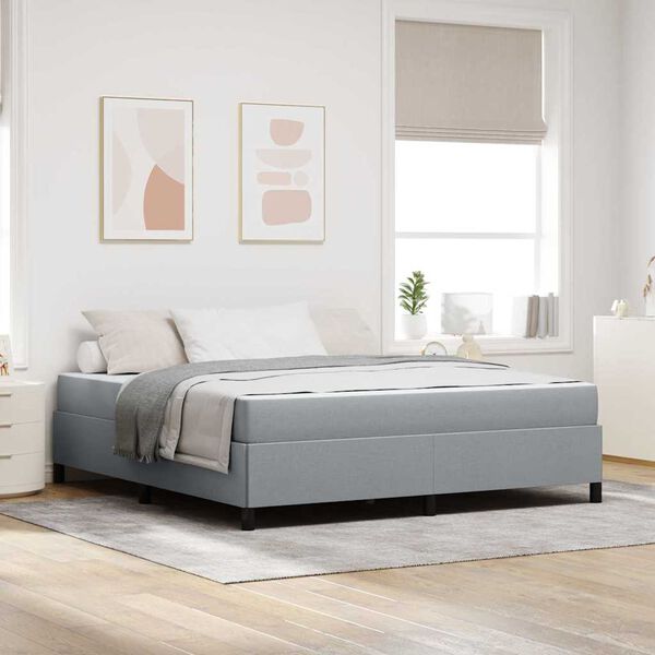 vidaXL Cama tipo Box Spring Gris Claro 180 x 200 cm tela