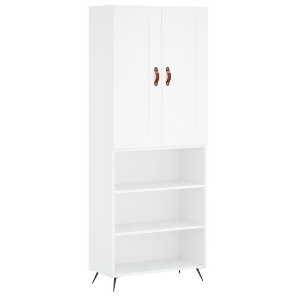 vidaXL Aparador alto madera contrachapada blanco 69,5x34x180 cm