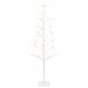 vidaXL &Aacute;rbol de Navidad con luces LED Blanco 18 x 18 x 120 cm Acero