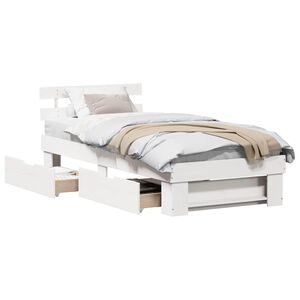 vidaXL Estructura de cama con caj&oacute;n 75 x 190 cm Madera de pino macizo