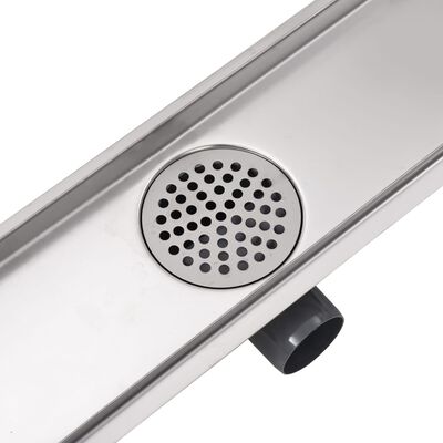 vidaXL Desagüe lineal de ducha de acero inoxidable 630x140 mm