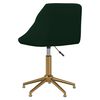 vidaXL Sillas de comedor giratorias 2 unidades terciopelo verde oscuro