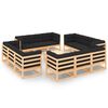 vidaXL Juego de muebles de jard&iacute;n 13 pzas y cojines madera maciza pino