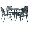 vidaXL Conjunto de mesa de jard&iacute;n 5 pcs Verde Aluminio fundido