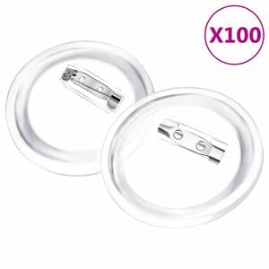 vidaXL Kit de chapas con alfiler 100 juegos acr&iacute;lico 58 mm