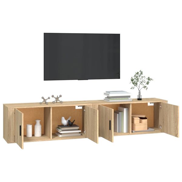 vidaXL Muebles para TV de pared 2 uds roble Sonoma 100x34,5x40 cm