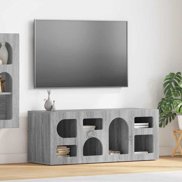 vidaXL Mueble de TV Gris Sonoma 100 x 35 x 40 cm Madera de ingenier&iacute;a