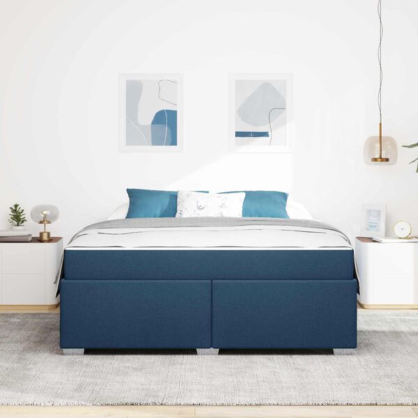 vidaXL Estructura de cama con colch&oacute;n Azul 180 x 200 cm tela