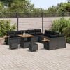vidaXL Conjunto de sof&aacute;s de jard&iacute;n 17 pcs Negro rat&aacute;n sint&eacute;tico
