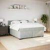 vidaXL Cama box spring con colch&oacute;n terciopelo gris claro 180x200 cm