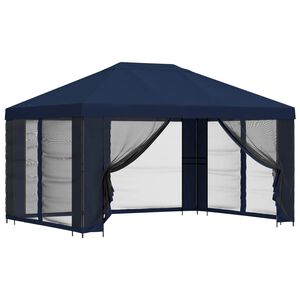 vidaXL Gazebo de jard&iacute;n con paredes laterales 4 x 3 m Azul
