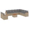 vidaXL Juego de sof&aacute;s jard&iacute;n con cojines beige mezcla 11 pzas rat&aacute;n PE