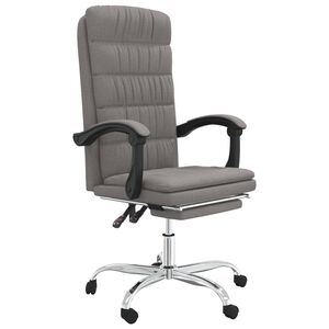 vidaXL Silla de oficina reclinable de tela gris taup&eacute;