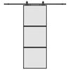 vidaXL Puerta corredera con herrajes negro 76x205 cm vidrio templado
