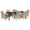 vidaXL Conjunto de Comedor de Jard&iacute;n 7 pcs Gris Claro rat&aacute;n sint&eacute;tico