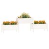 vidaXL Jardinera madera maciza de pino blanco 245,5x44x75 cm