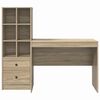 vidaXL Escritorio con cajón 2 pcs Roble Sonoma