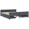 vidaXL Estructura de cama 4 cajones madera pino gris oscuro 180x200 cm
