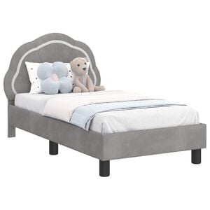vidaXL Estructura de cama para ni&ntilde;os peque&ntilde;os con cabecera Gris Claro