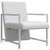 vidaXL Sill&oacute;n con patas cromadas cuero sint&eacute;tico blanco