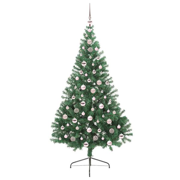 vidaXL &Aacute;rbol de Navidad Artificial Preiluminado Verde 210 cm PVC