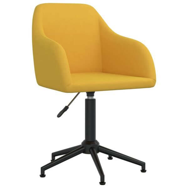 vidaXL Silla de comedor giratoria 6 uds terciopelo amarillo