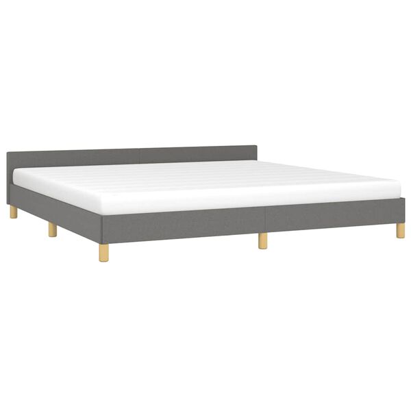 vidaXL Cama sin colch&oacute;n tela gris oscuro 200x200 cm