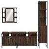 vidaXL Set de muebles de ba&ntilde;o 4 pzas madera contrachapada marr&oacute;n roble