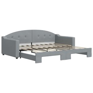 vidaXL Sof&aacute; cama nido tela gris claro 90x190 cm