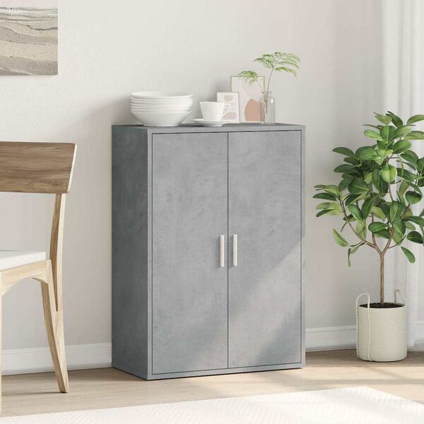 vidaXL Aparador de madera de ingeniería gris hormigón 60x31x84 cm
